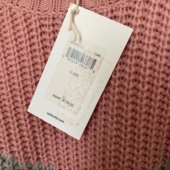 Splendid Sweater Loveland Colorblock Chevron Wool-Blend Crewneck Knit Casual - Picture 7 of 9